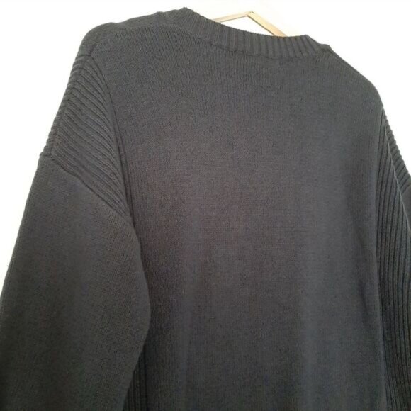 JOE FRESH \ High-Low Hem Relaxed Fit V-Neck Pullover Sweater Navy Blue Sz S - Picture 13 of 14